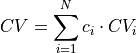 CV &= \sum_{i=1}^N c_i\cdot CV_i